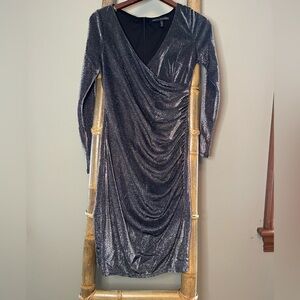 Elegant Silver  Glitter Dress